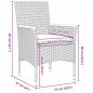 Preview: 9-teilige Garten Essgruppe mit Kissen Grau Poly Rattan, Gartentisch Schwarz 200x80x73 cm Sicherheitsglas