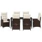 Preview: 7-teiliges Garten-Ess-Set mit Kissen Brauner Poly-Rattan