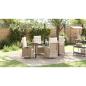 Preview: ARDEBO.de - 5-teiliges Garten-Dining-Set mit Kissen Beige Poly-Rattan