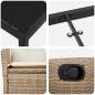Preview: 5-teiliges Garten-Dining-Set mit Kissen Beige Poly-Rattan