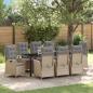 Preview: ARDEBO.de - Garten Essgruppe 9 stk. Beige Poly-Rattan