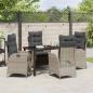 Preview: Garten Essgruppe 5 stk. Hellgrau Poly-Rattan