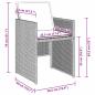 Preview: 9-teilige Garten Essgruppe mit Kissen in Hellgrau, Poly Rattan, Gartentisch Schwarz 200x80x73 cm, Sicherheitsglas