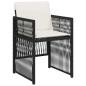 Preview: 5-teiliges Garten Esszimmer Set mit Kissen Schwarz Poly Rattan, Gartentisch Schwarz 80x80x73 cm mit gehärtetem Glas