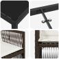 Preview: 5-teiliges Garten Esszimmer Set mit Kissen Braun Poly Rattan, Garten Tisch Schwarz 160x80x73 cm Sicherheitsglas