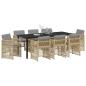Preview: Garten Essgruppe 9 stk. Beige Pulverbeschichteter Stahl