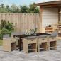Preview: Garten Essgruppe 9 stk. Beige Poly-Rattan