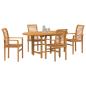 Preview: 5-teiliges Garten-Esszimmer Set aus Massivholz Teak, Stapelstuhl Garten 2 Stück aus Massivholz Teak