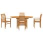 Preview: 5-teiliges Garten-Esszimmer Set aus Massivholz Teak, Stapelstuhl Garten 2 Stück aus Massivholz Teak