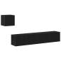 Preview: 4-teiliges TV-Schrank Set Schwarz Eiche Holzwerkstoff, Wandmontierter TV-Schrank in Schwarz Eiche - 30,5 x 30 x 30 cm, Schwarzer Eiche TV-Stand 80x30x30 cm aus Holzwerkstoff, TV-Wandschränke (Set aus 2) - Schwarz Eiche, 80x30x30 cm, aus Holzwerkstoff
