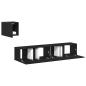 Preview: 4-teiliges TV-Schrank Set Schwarz Eiche Holzwerkstoff, Wandmontierter TV-Schrank in Schwarz Eiche - 30,5 x 30 x 30 cm, Schwarzer Eiche TV-Stand 80x30x30 cm aus Holzwerkstoff, TV-Wandschränke (Set aus 2) - Schwarz Eiche, 80x30x30 cm, aus Holzwerkstoff