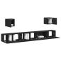 Preview: 7-teiliges TV-Schrank Set Schwarz Eiche Holzwerkstoff, TV Wandschränke (Set von 2) - Schwarz Eiche, 80x30x30 cm, aus Holzwerkstoff, Schwarzer Eichen Wandmontierter TV-Schrank 100x30x30 cm aus Holzwerkstoff, Wandmontierte TV-Schränke 2 Stück Schwarz Eiche 