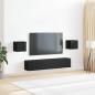 Preview: ARDEBO.de - 6-teilige TV-Schrank-Set Schwarzer Eichenholz, TV-Wand-Schränke (Set von 2) - Schwarzer Eichenholz, 80x30x30 cm, aus Holzmaterial hergestellt, Wandmontierte TV-Schränke 2 Stück Schwarzer Eichenholz 30.5x30x30 cm