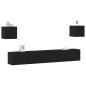Preview: 6-teiliges TV Schrank Set wandmontiert Schwarze Eiche Konstruiertes Holz, Wandmontierte TV Schränke 2 Stück Schwarze Eiche 30,5x30x30 cm, Schwarzer Eichen Wandmontierter TV Schrank 100x30x30 cm Aus Konstruiertem Holz