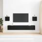 Preview: 6-teiliges TV Schrank Set wandmontiert Schwarze Eiche Konstruiertes Holz, Wandmontierte TV Schränke 2 Stück Schwarze Eiche 30,5x30x30 cm, Schwarzer Eichen Wandmontierter TV Schrank 100x30x30 cm Aus Konstruiertem Holz