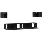 Preview: 6-teiliges TV Schrank Set wandmontiert Schwarze Eiche Konstruiertes Holz, Wandmontierte TV Schränke 2 Stück Schwarze Eiche 30,5x30x30 cm, Schwarzer Eichen Wandmontierter TV Schrank 100x30x30 cm Aus Konstruiertem Holz