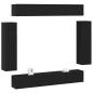 Preview: 8-teiliges wandmontiertes TV-Schrankset in Schwarz Eiche aus Holzwerkstoff, wandmontierte TV-Schränke - 2 Stück Schwarz Eiche, 30,5x30x90 cm, aus Holzwerkstoff, wandmontierte TV-Schränke 2 Stück Schwarz Eiche 30,5x30x30 cm, schwarzer Eiche wandmontierter 