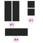 Preview: 8-teiliges wandmontiertes TV-Schrankset in Schwarz Eiche aus Holzwerkstoff, wandmontierte TV-Schränke - 2 Stück Schwarz Eiche, 30,5x30x90 cm, aus Holzwerkstoff, wandmontierte TV-Schränke 2 Stück Schwarz Eiche 30,5x30x30 cm, schwarzer Eiche wandmontierter 