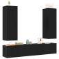 Preview: 4-teiliges TV-Cabinet-Set Wandmontiert Schwarz-Oak Hochwertiges Holz, Schwarz-Oak TV-Stand 80x30x30 cm Aus hochwertigem Holz, Wandmontierte TV-Schränke - 2 Stück Schwarz-Oak, 30,5x30x90 cm, Aus hochwertigem Holz