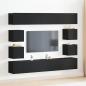 Preview: ARDEBO.de - 6-teilige TV-Schränke Set Wandmontiert Schwarze Eiche Spanholz, Wandmontierte TV-Schränke 2 Stück Schwarze Eiche 30,5x30x30 cm, Schwarze Eiche Wandmontierter TV-Schrank 100x30x30 cm aus Spanholz