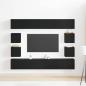 Preview: 6-teilige TV-Schränke Set Wandmontiert Schwarze Eiche Spanholz, Wandmontierte TV-Schränke 2 Stück Schwarze Eiche 30,5x30x30 cm, Schwarze Eiche Wandmontierter TV-Schrank 100x30x30 cm aus Spanholz
