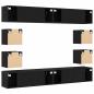 Preview: 6-teilige TV-Schränke Set Wandmontiert Schwarze Eiche Spanholz, Wandmontierte TV-Schränke 2 Stück Schwarze Eiche 30,5x30x30 cm, Schwarze Eiche Wandmontierter TV-Schrank 100x30x30 cm aus Spanholz