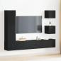 Preview: ARDEBO.de - 6-teiliges TV-Schrank-Set Schwarze Eiche Holzwerkstoff, Wandmontierte TV-Schränke 2 Stück Schwarze Eiche 30,5x30x30 cm, TV-Schrank Schwarze Eiche 30,5x30x110 cm Holzwerkstoff, Schwarzer Eichen-Wand-TV-Schrank 100x30x30 cm aus Holzwerkstoff