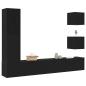 Preview: 6-teiliges TV-Schrank-Set Schwarze Eiche Holzwerkstoff, Wandmontierte TV-Schränke 2 Stück Schwarze Eiche 30,5x30x30 cm, TV-Schrank Schwarze Eiche 30,5x30x110 cm Holzwerkstoff, Schwarzer Eichen-Wand-TV-Schrank 100x30x30 cm aus Holzwerkstoff