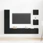 Preview: 6-teiliges TV-Schrank-Set Schwarze Eiche Holzwerkstoff, Wandmontierte TV-Schränke 2 Stück Schwarze Eiche 30,5x30x30 cm, TV-Schrank Schwarze Eiche 30,5x30x110 cm Holzwerkstoff, Schwarzer Eichen-Wand-TV-Schrank 100x30x30 cm aus Holzwerkstoff