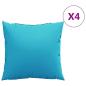 Preview: Scatter Kissen 4 Stk Türkis 40x40 cm Stoff