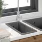 Preview: Küchenspülbecken aus grauem Granit mit Überlaufloch
