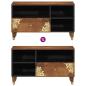 Preview: Medien-Schrank Honigbraun Massives Mango-Holz, Holzwerkstoff