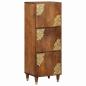 Preview: ARDEBO.de - Highboard Honigbraun mit goldenen Akzenten Massivholz Mango