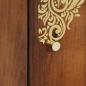 Preview: Highboard Honigbraun mit goldenen Akzenten Massivholz Mango