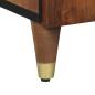 Preview: Highboard Honigbraun mit goldenen Akzenten Massivholz Mango