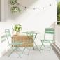 Preview: ARDEBO.de - Faltbare Gartenstühle 2er Set Lichtmint 42x52x82 cm Pulverbeschichteter Stahl