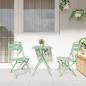 Preview: Faltbare Gartenstühle 2er Set Lichtmint 42x52x82 cm Pulverbeschichteter Stahl