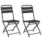 Preview: Faltbare Gartenstühle 2 Stück Anthrazit 42x52x82 cm Pulverbeschichteter Stahl