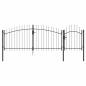 Preview: Gartentor mit Spear-Spitze Schwarz 100x400 cm Stahl
