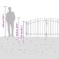 Preview: Gartentor mit Spear-Spitze Schwarz 100x400 cm Stahl