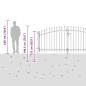 Preview: Gartentor mit Spear-Top Grau 150x400 cm Stahl