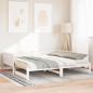 Preview: Ausziehbares Tagesbett Weiß 90x200 cm Massivholz Kiefer