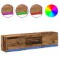 Preview: TV Schrank mit LED Altes Holz 162.5x34x40 cm Synthetisches Holz