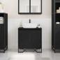 Preview: ARDEBO.de - Waschbecken-Schrank Schwarze Eiche 60x35x60 cm Furniertes Holz