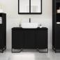 Preview: ARDEBO.de - Waschbeckenschrank Schwarzes Eichenholz 91x35x60 cm Holzwerkstoff