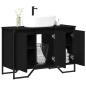 Preview: Waschbeckenschrank Schwarzes Eichenholz 91x35x60 cm Holzwerkstoff