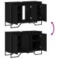 Preview: Waschbeckenschrank Schwarzes Eichenholz 91x35x60 cm Holzwerkstoff