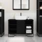 Preview: ARDEBO.de - Waschbecken Schrank Schwarz Eiche 91x35x60 cm Holzwerkstoff
