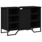 Preview: Waschbecken Schrank Schwarz Eiche 91x35x60 cm Holzwerkstoff