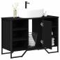 Preview: Waschbecken Schrank Schwarz Eiche 91x35x60 cm Holzwerkstoff